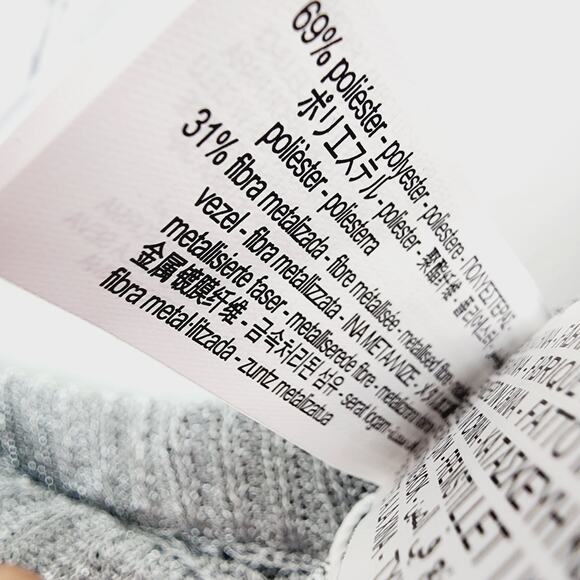 Zara Metallic Silver Open Knit Embroidered Mesh Skirt Midi / Maxi Size Large - Picture 7 of 9